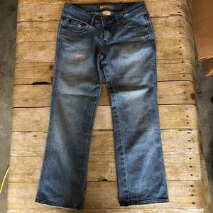 Distressed Cropped High Water Short Denim Jeans